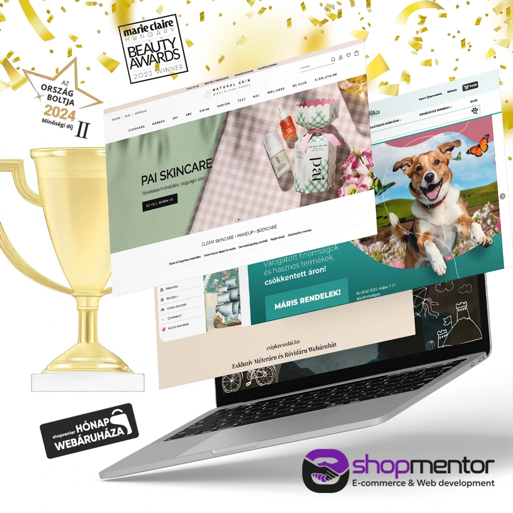 Shopmentor díjnyertes webshopok